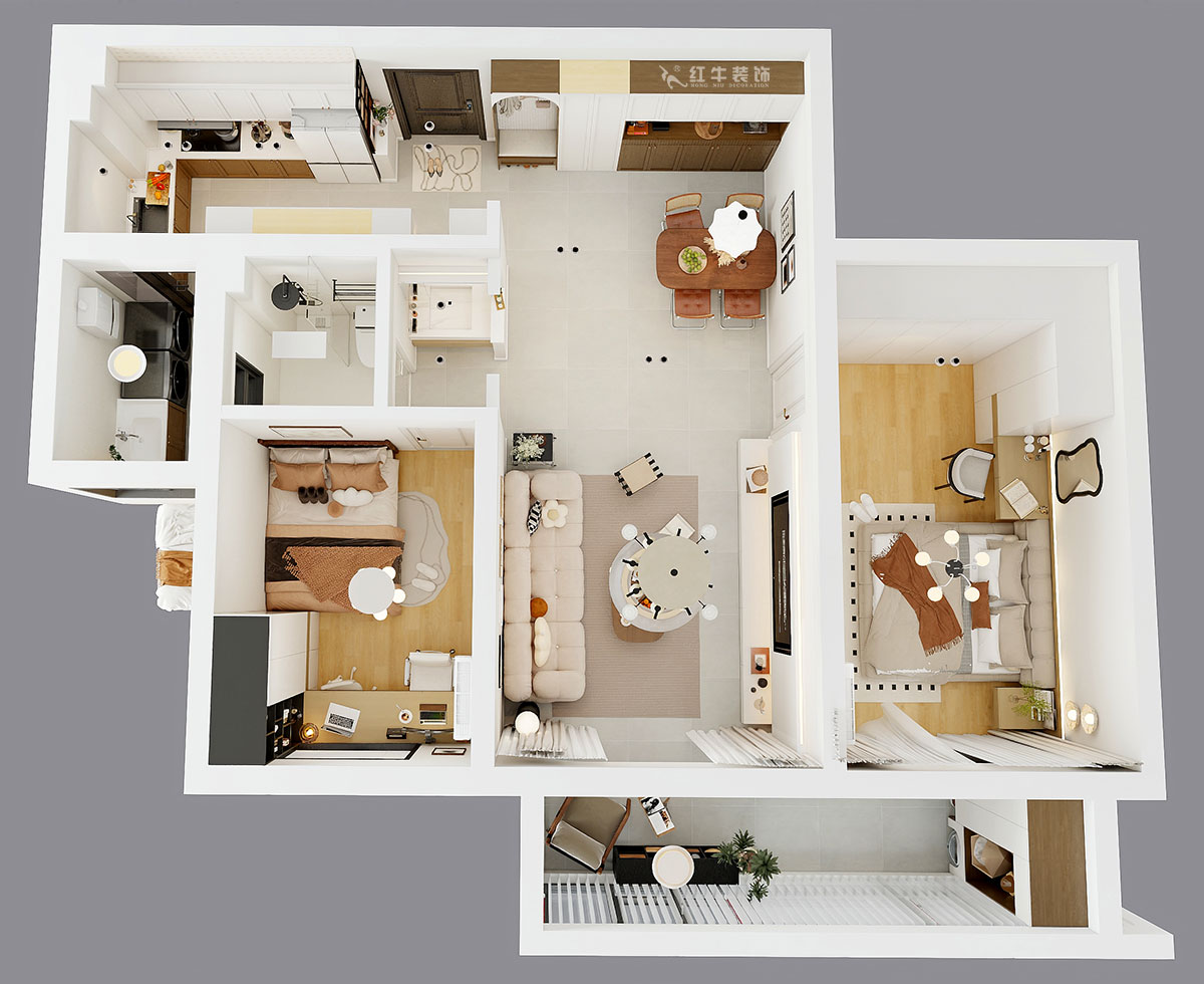 刘萍萍｜麒麟山庄27-502-103㎡-现代简约风格｜2室2厅1卫｜老房装修｜定制家｜全包14